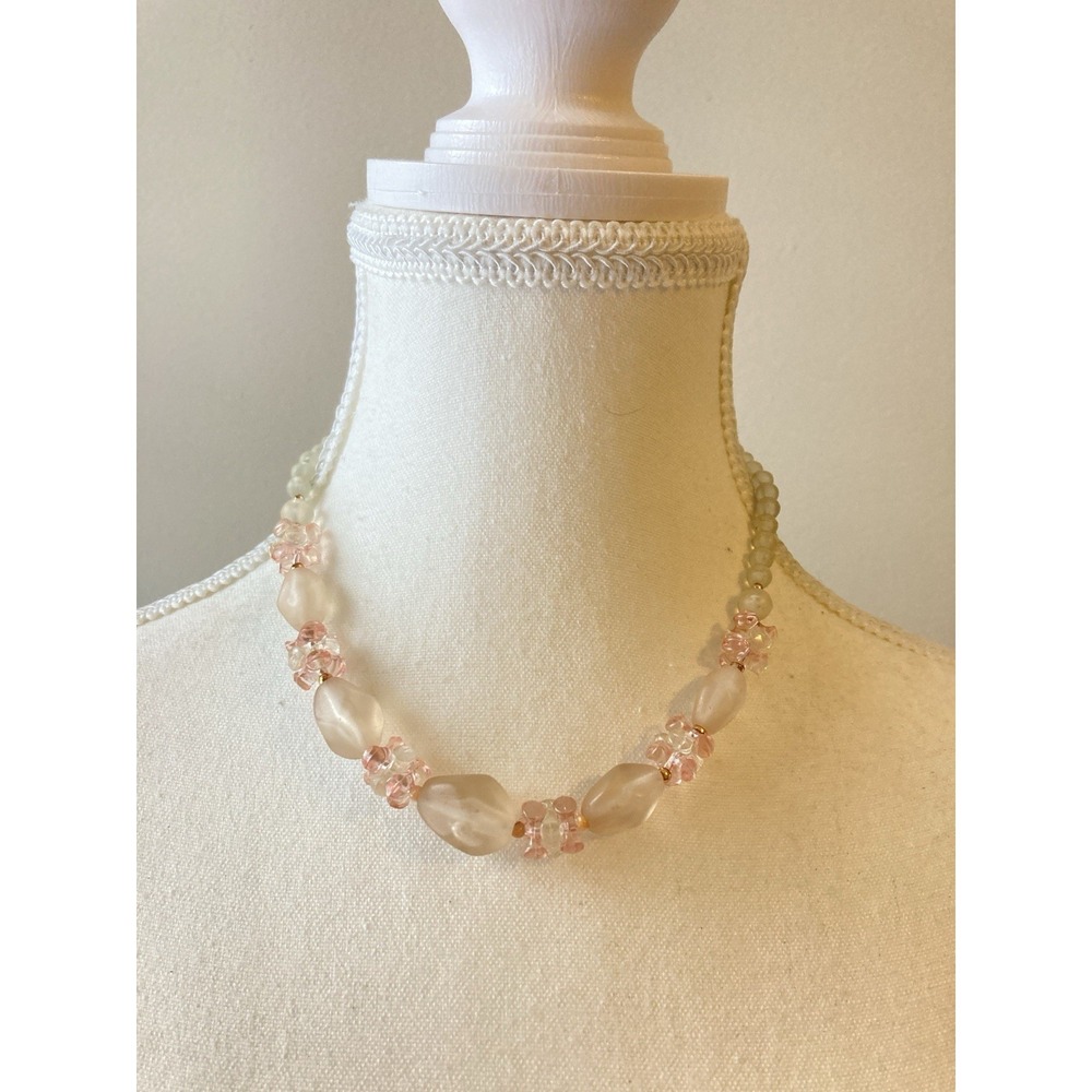 Vintage‎ Romantic Collar Necklace In Powder Pink Feminine Soft Girl Cottagecore
